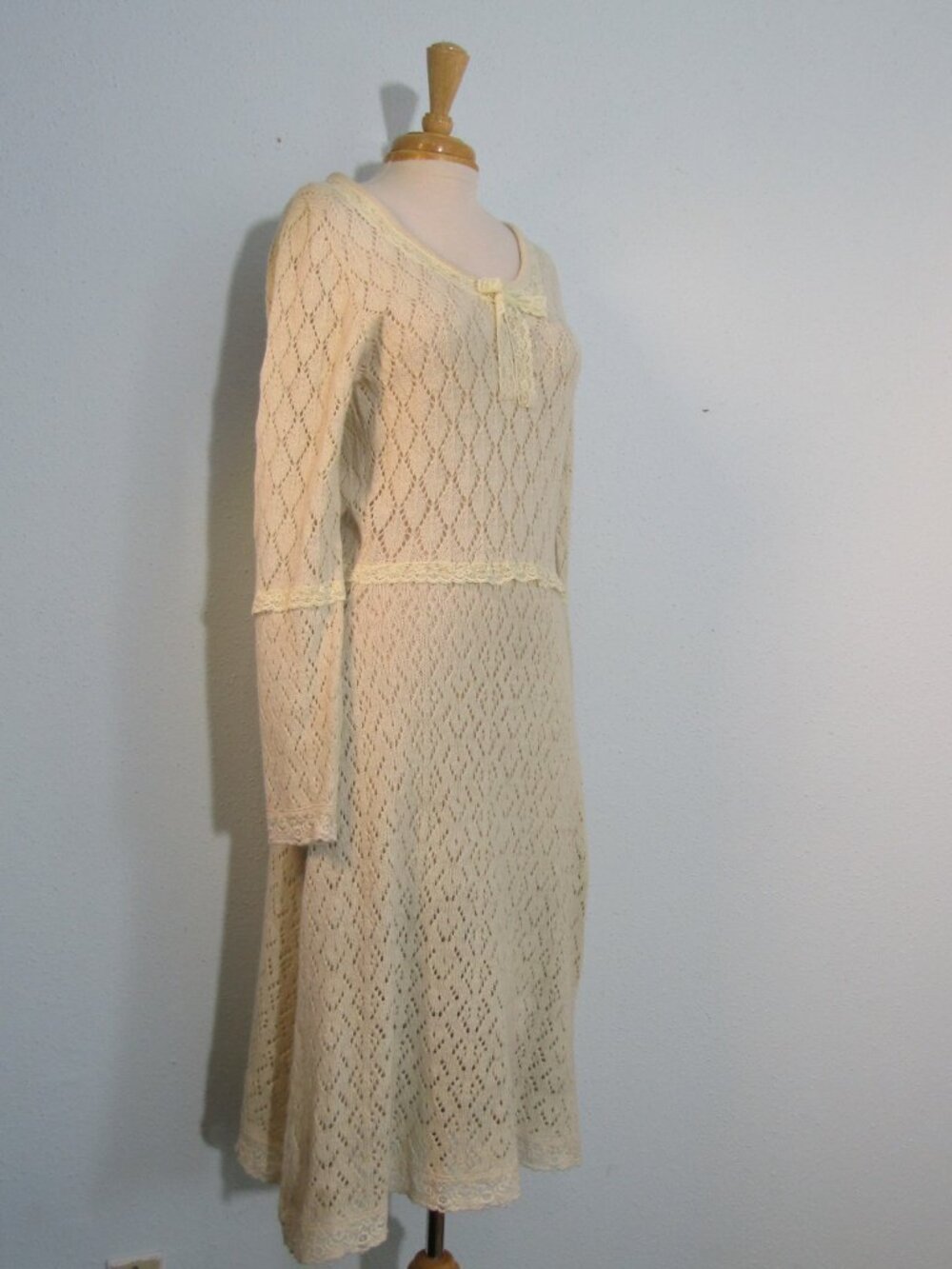 NWT Boutique Ivory Wool Shabby Chic Dress from Denmark